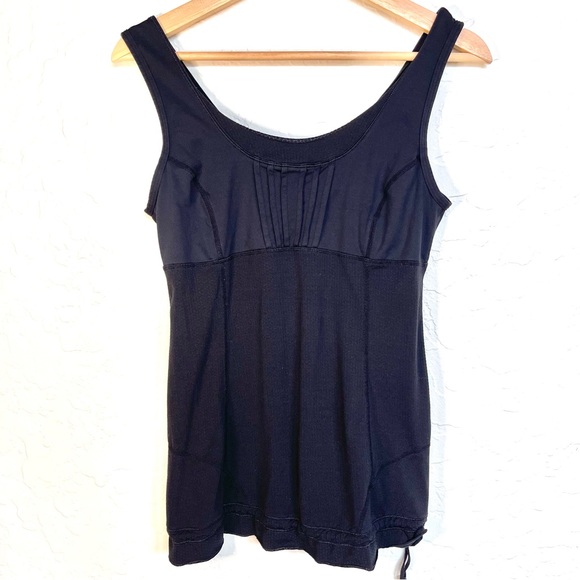 Lululemon Womens Tank Top Draw String Cinch Waist Size 6 Black Yoga Gym - Picture 3 of 11
